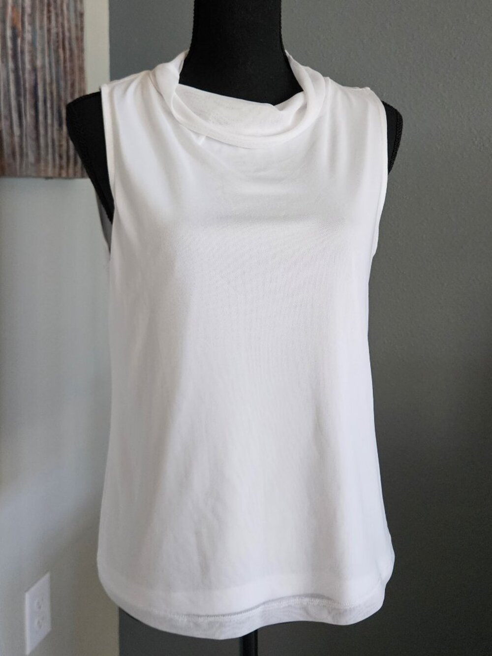 Halogen Cowl Neck Netted Top - Size Medium